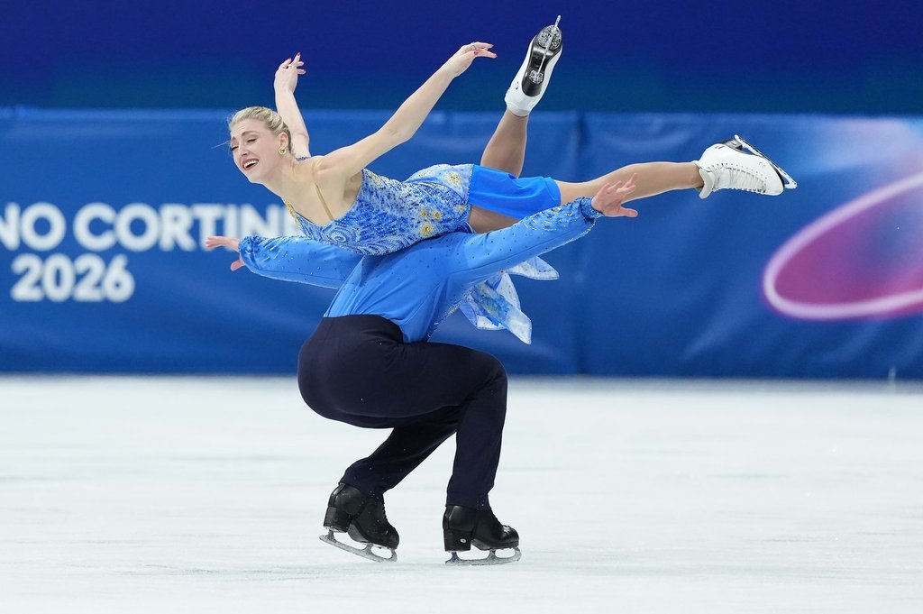Piper Gilles and Paul Poirier of Team Canada compete in the Figure Skating Ice Dance Free Dance competition during the 2026 Milan Cortina Winter Olympics in Milan, Italy on Wednesday, Feb. 11, 2026. THE CANADIAN PRESS/Nathan Denette.