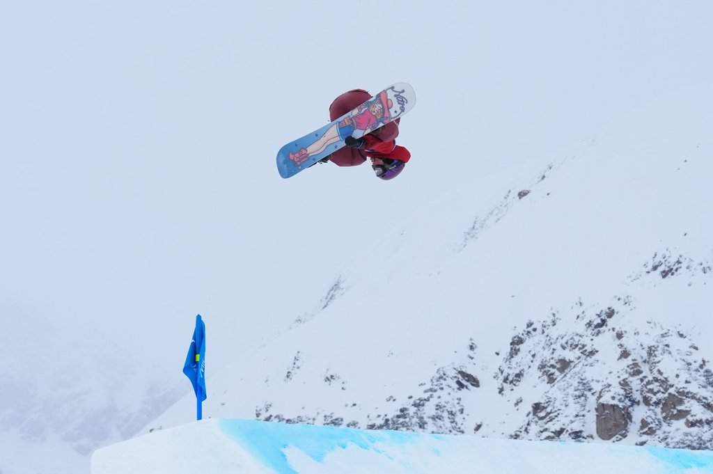 Canada's Laurie Blouin competes in run two of the women's snowboard slopestyle at the Milano Cortina 2026 Winter Olympic Games in Livigno, Italy, Wednesday, Feb. 18, 2026. THE CANADIAN PRESS/Sean Kilpatrick.
