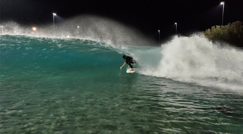 Trennon Paynter, a 56-year-old Canadian halfpipe ski coach, is shown surfing in this handout photo at Kelly Slater's Wave Pool in California. THE CANADIAN PRESS/Handout - Poorboyz Productions (Mandatory Credit).