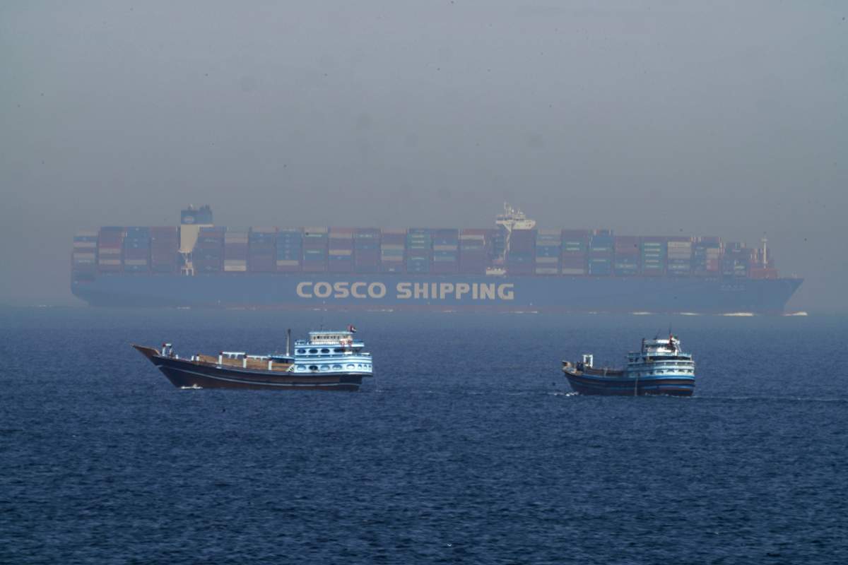 Two ships sail on Strait of Hormuz