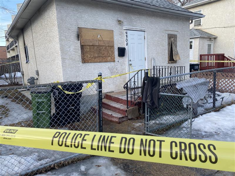 A woman was found dead after a fire broke out in a home near 93 Street and 105 Avenue in Edmonton's Boyle Street neighbourhood on Monday, February 9, 2026.