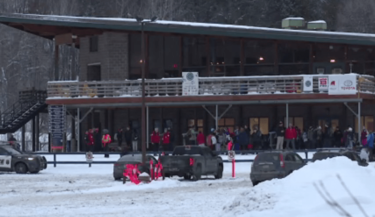 The chalet at Centre Vorlage in western Quebec is pictured. A 13-year-old girl was seriously injured in a chairlift incident during a school trip, according to police.