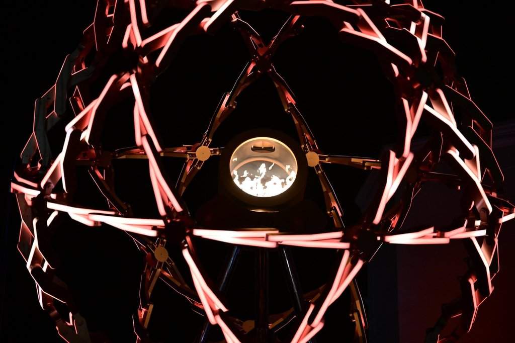 The Olympic cauldron designed by Marco Balich during the Olympic opening ceremony at the 2026 Winter Olympics, in in Cortina d'Ampezzo, Italy, Friday, Feb. 6, 2026. (Stefano Rellandini/Pool Photo via AP).