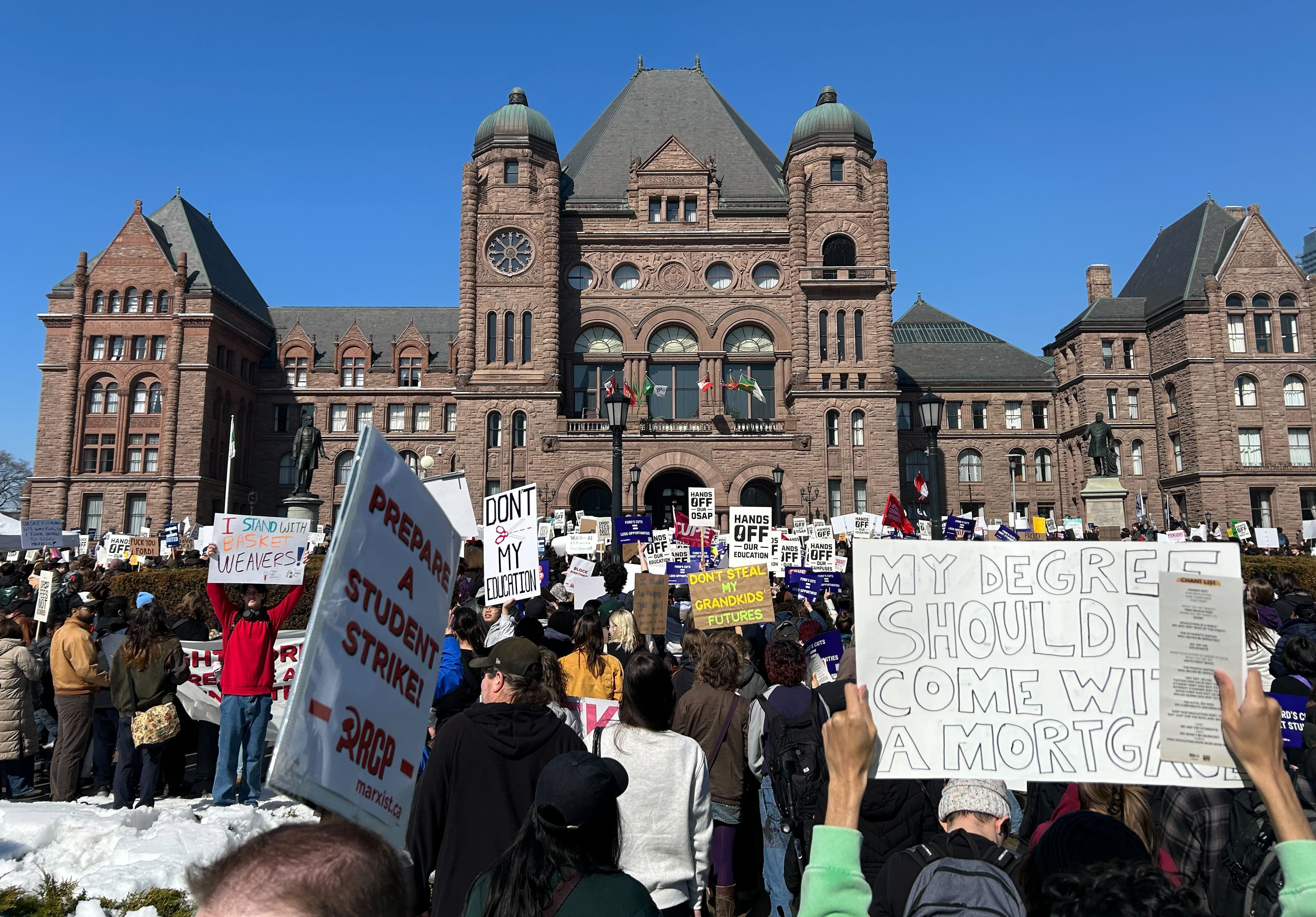 Ontario legislature expecting thousands of students to descend for OSAP protest