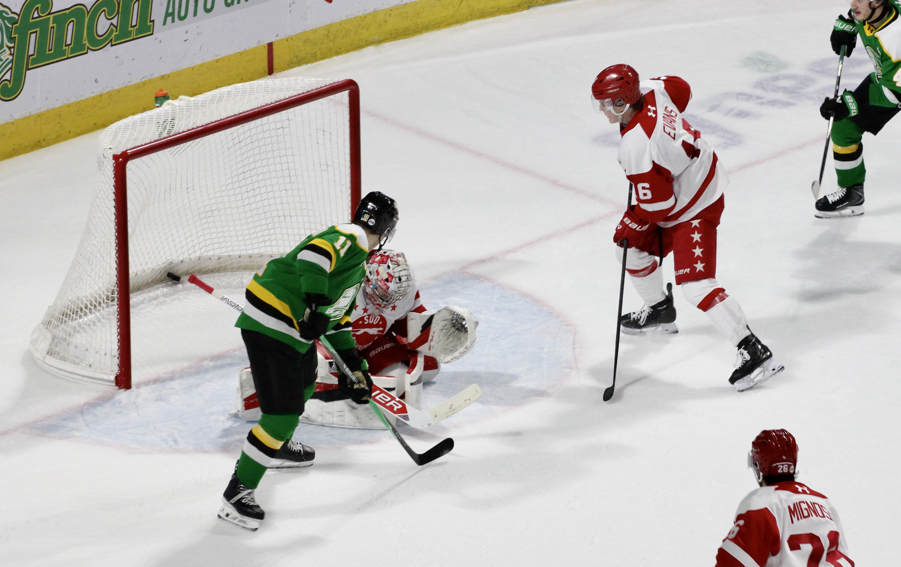 Sault Ste. Marie edges the London Knights 3-2 in overtime to take a 2-0 series lead