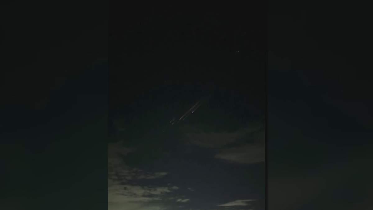 A group of unknown lights was visible in the sky above Calgary Thursday night. 