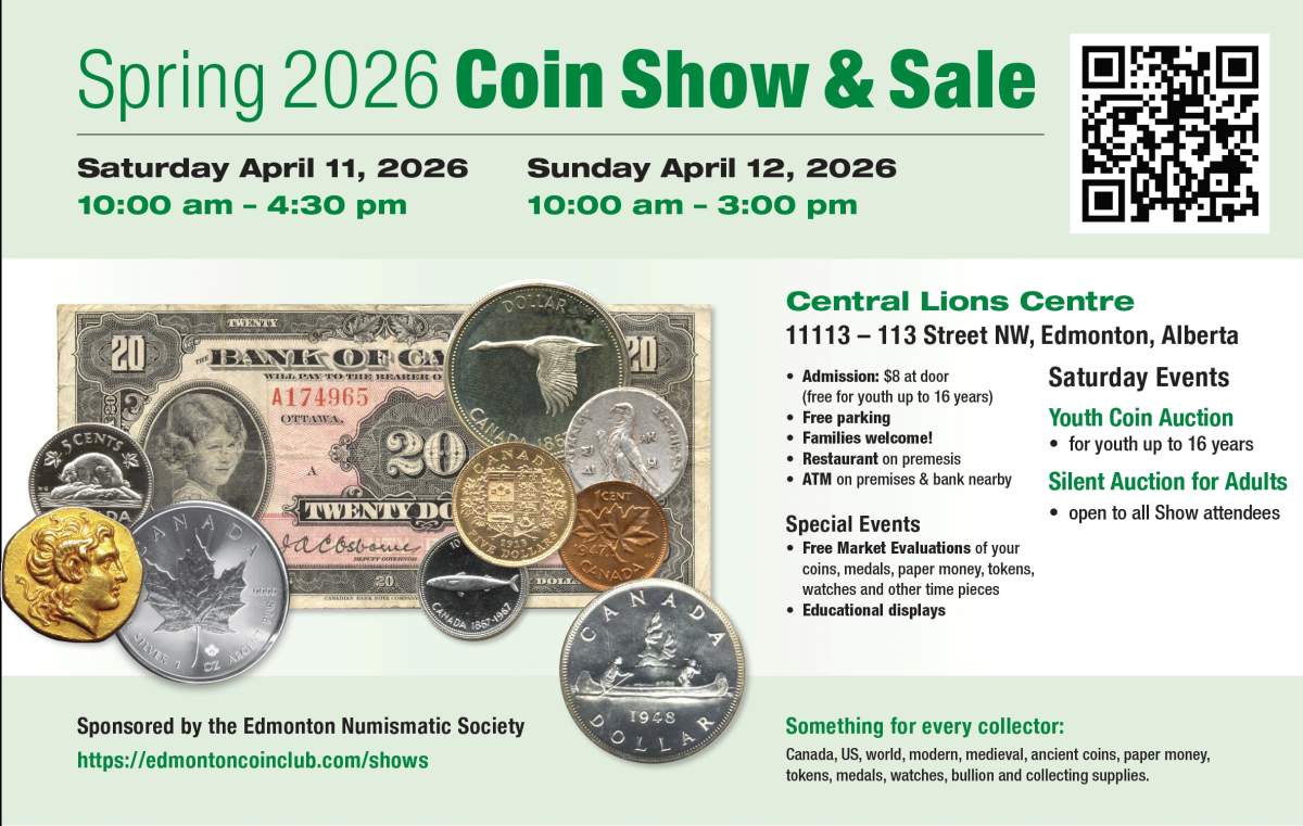 EDMONTON COIN SHOW – April 11 & 12, 2026 - image