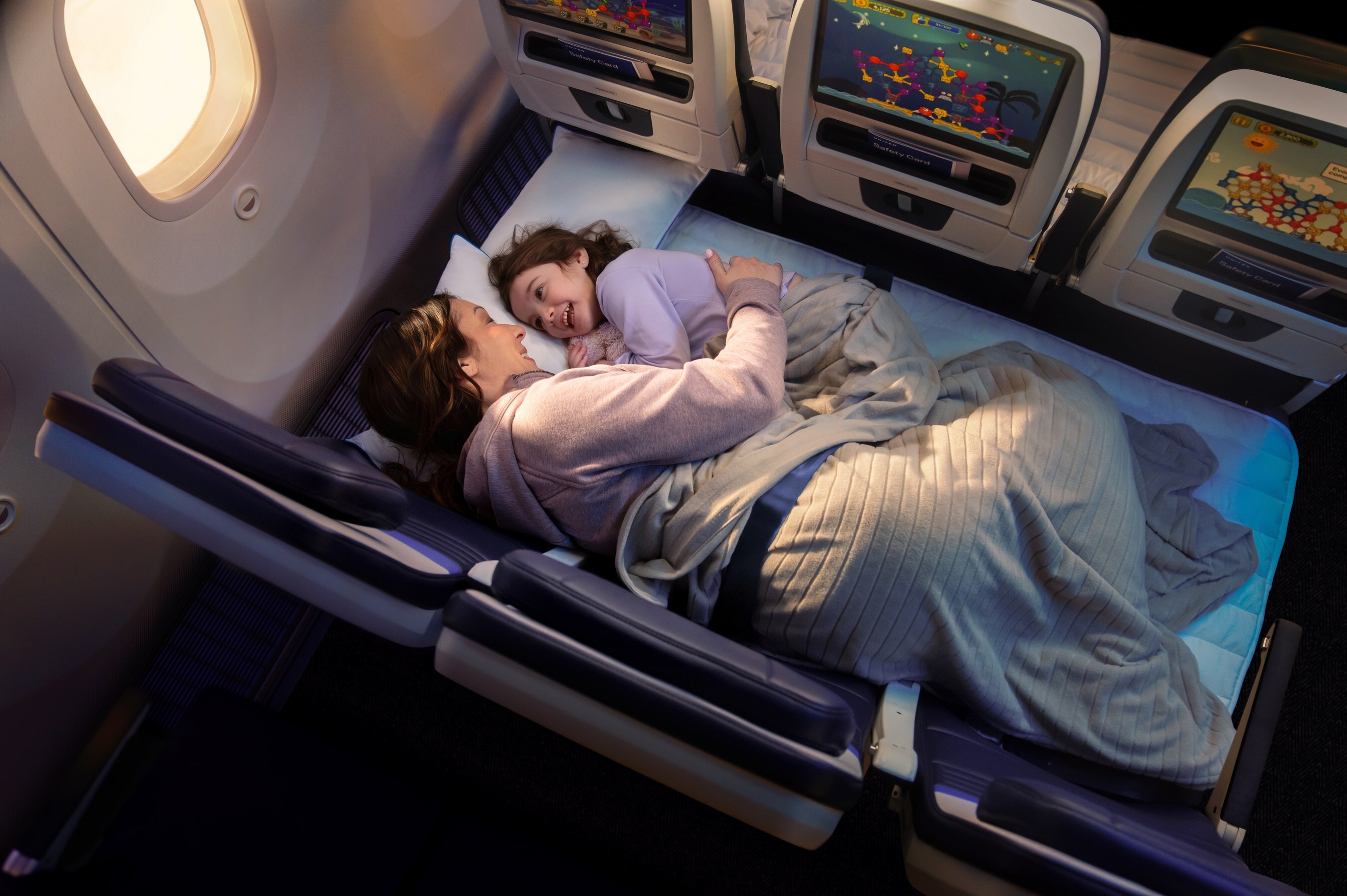 United Airlines unveils ‘Relax Row’ option that turns seats into a bed
