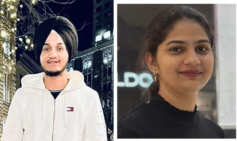 Amarbir Singh (left) is believed to be in India and is wanted on a Canada-wide warrant in the death of Navdeep Kaur (right)
