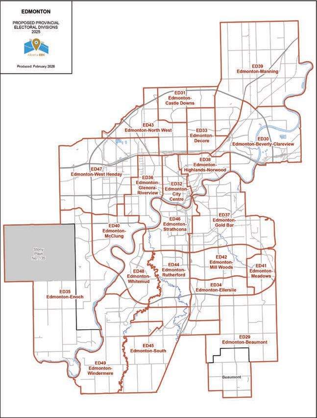Among the Alberta Electoral Boundaries Commission's recommendations is that six ridings in Edmonton’s urban core be consolidated into five with several of them also given new names.