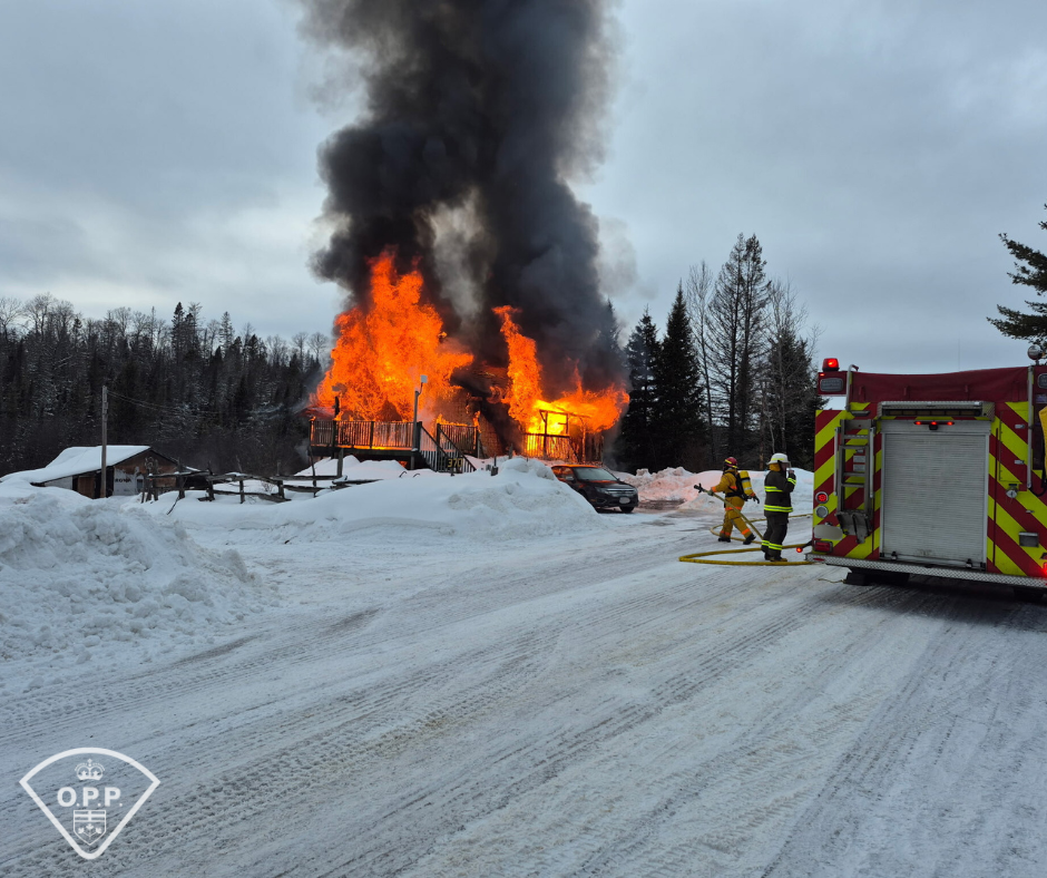 OPP and the Phelps Volunteer Fire Department respond to a fire at a residence on North River Road on March 20, 2026.