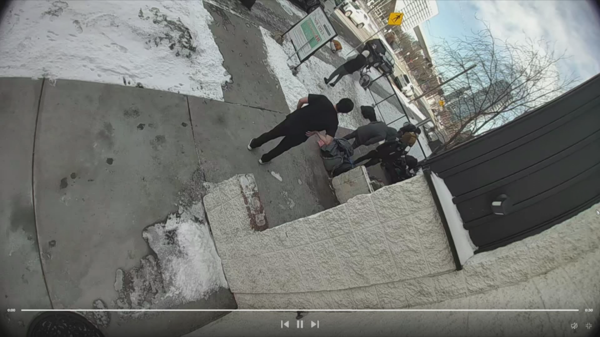 Mark Wang owner of YYC Botox tries to interact with clients of eRx Pharmacy