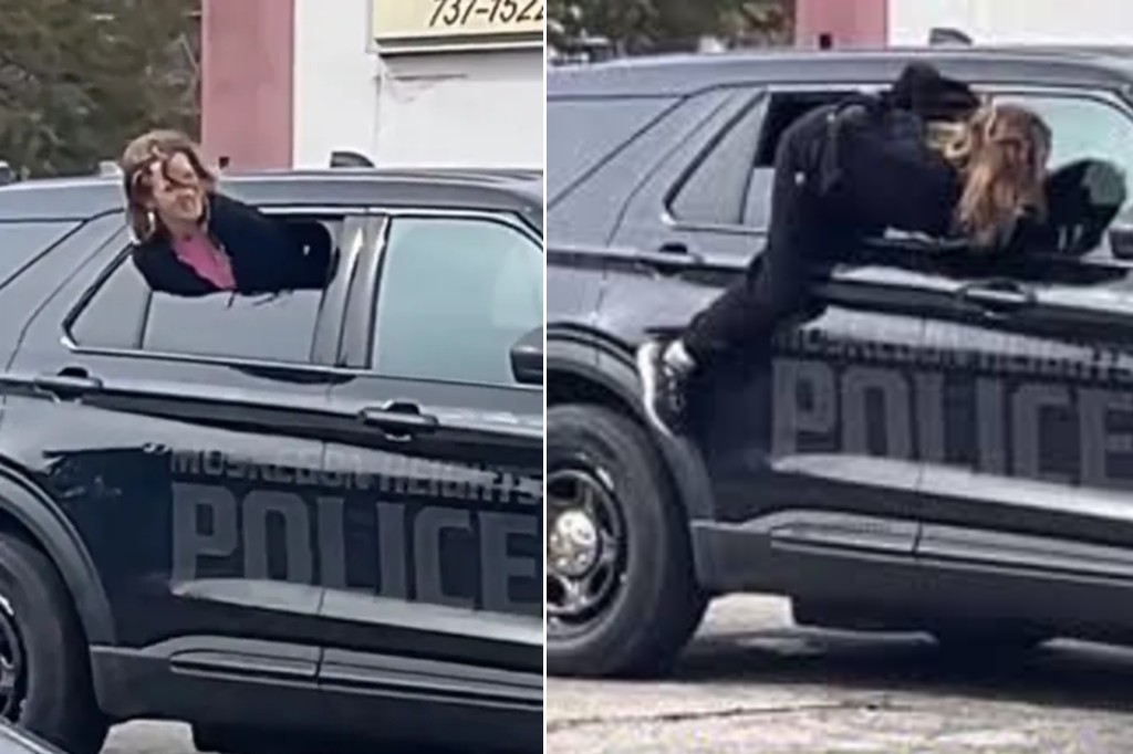 Handcuffed woman’s escape out of police car window caught on bystander video