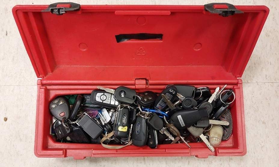 Calgary police said, during the course of their investigation, officers seized a large quantity of vehicle keys and devices used to duplicate key fobs. 