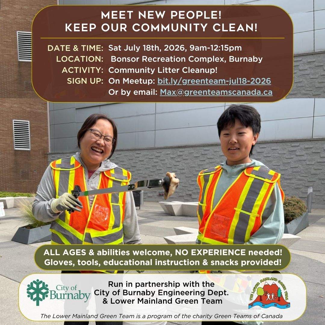 Make New Friends While Cleaning Up Litter at Bonsor Recreation Complex, Burnaby! - image