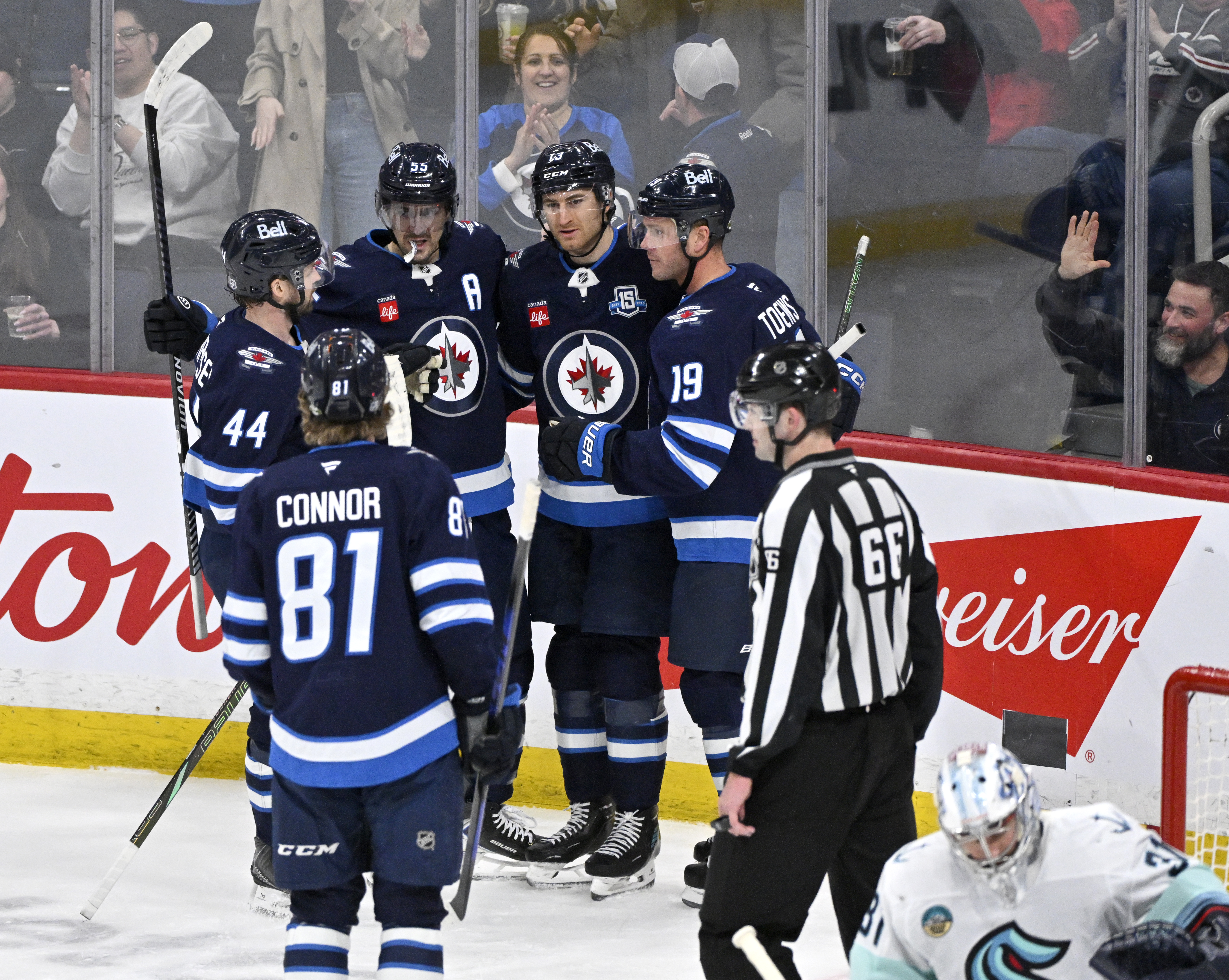 Power play roars to life as Winnipeg Jets down Kraken 6-2