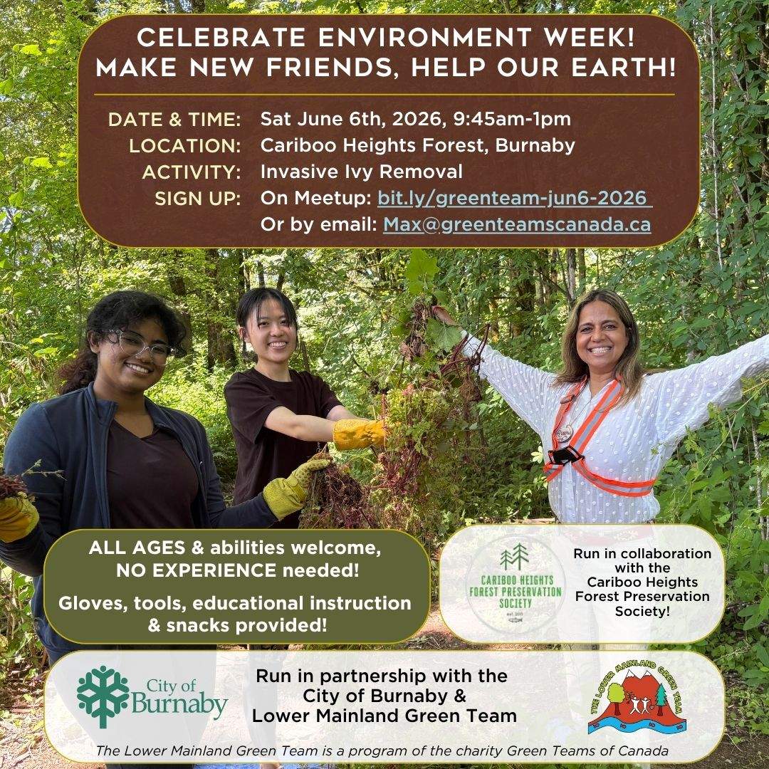Celebrate Environment Week, Help Remove Invasive Ivy, & Boost Burnaby’s Biodiversity! - image
