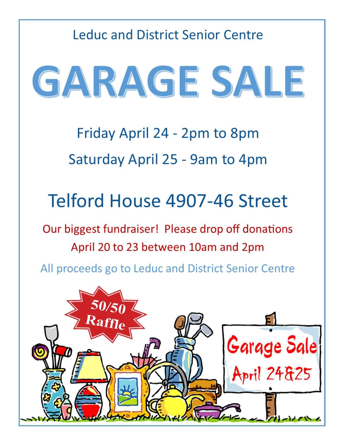 Leduc & District Senior Center Annual Fund Raising Garage Sale - image