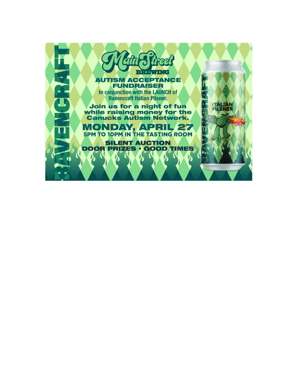 Main Street Brewing in Support of Canucks Autism Network Fundraiser - image