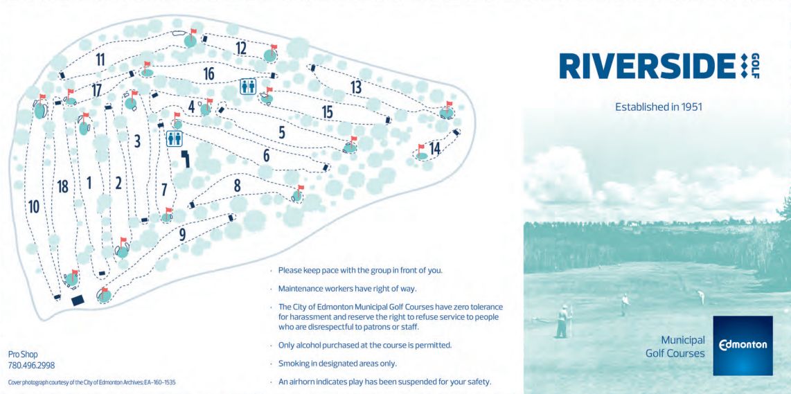 Riverside Golf Course scorecard map.