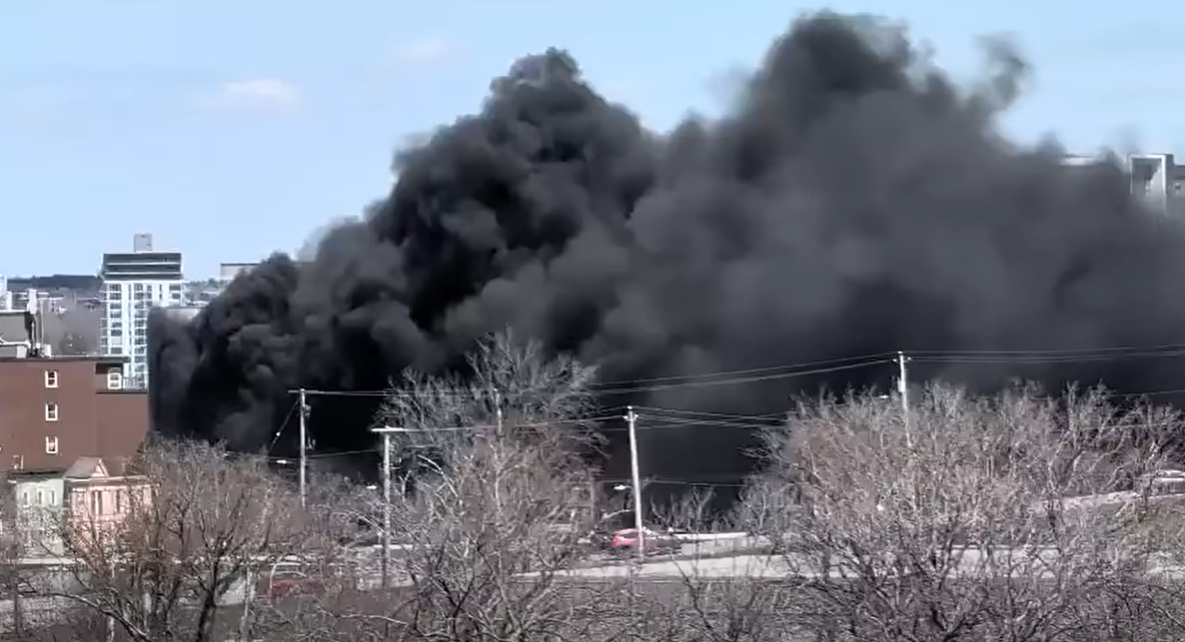 Downtown Halifax construction fire sends heavy black smoke billowing