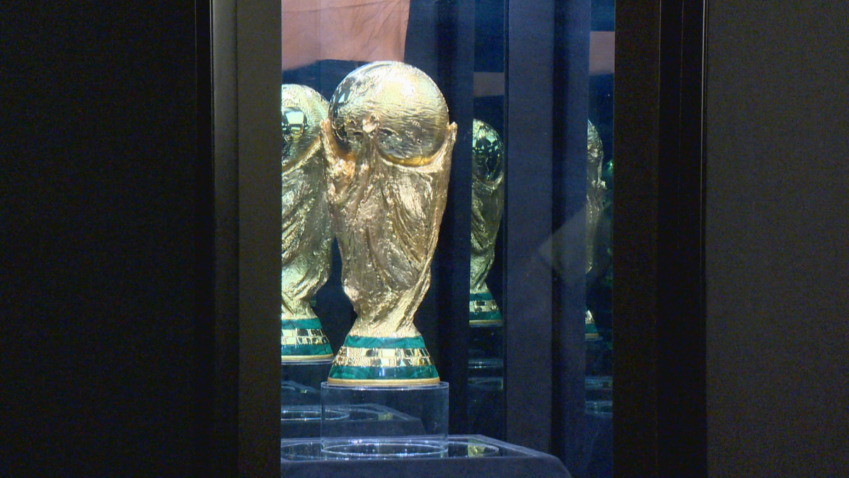 A photo of the FIFA World Cup trophy