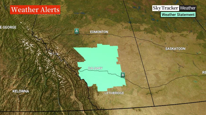 Just ahead of the long weekend, Environment Canada has issued a special weather statement for Calgary and a large part of central Alberta and is warning of tricky travel conditions on Thursday.