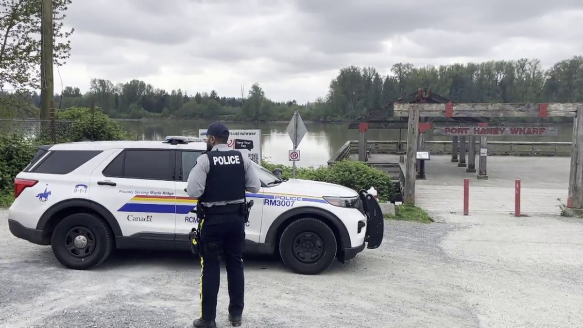 Maple Ridge RCMP on scene at the Port Haney on Monday morning.