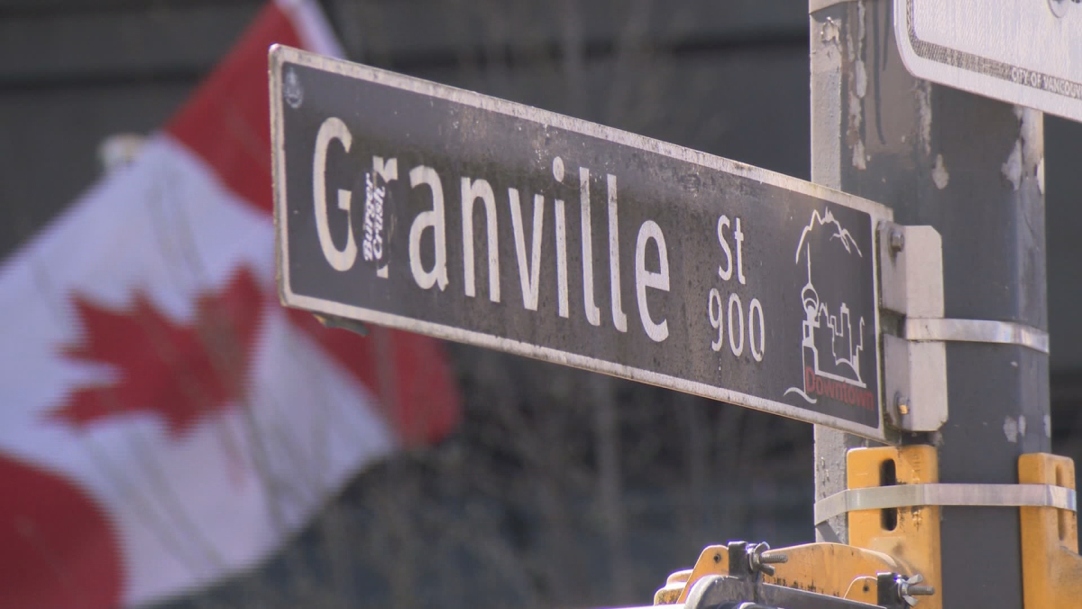 A street sign for Granville Street is pictured here.