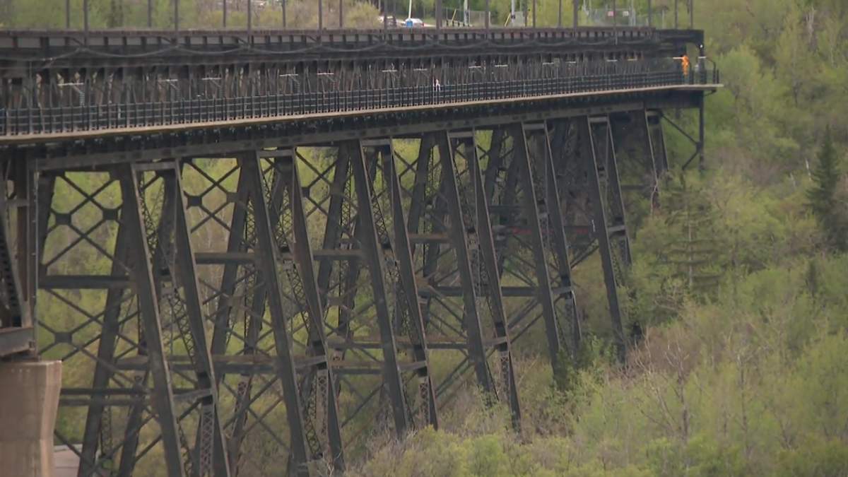 The High Level Bridge over the North Saskatchewan River in Edmonton, Alta. on Tuesday, May 19, 2026. Global News