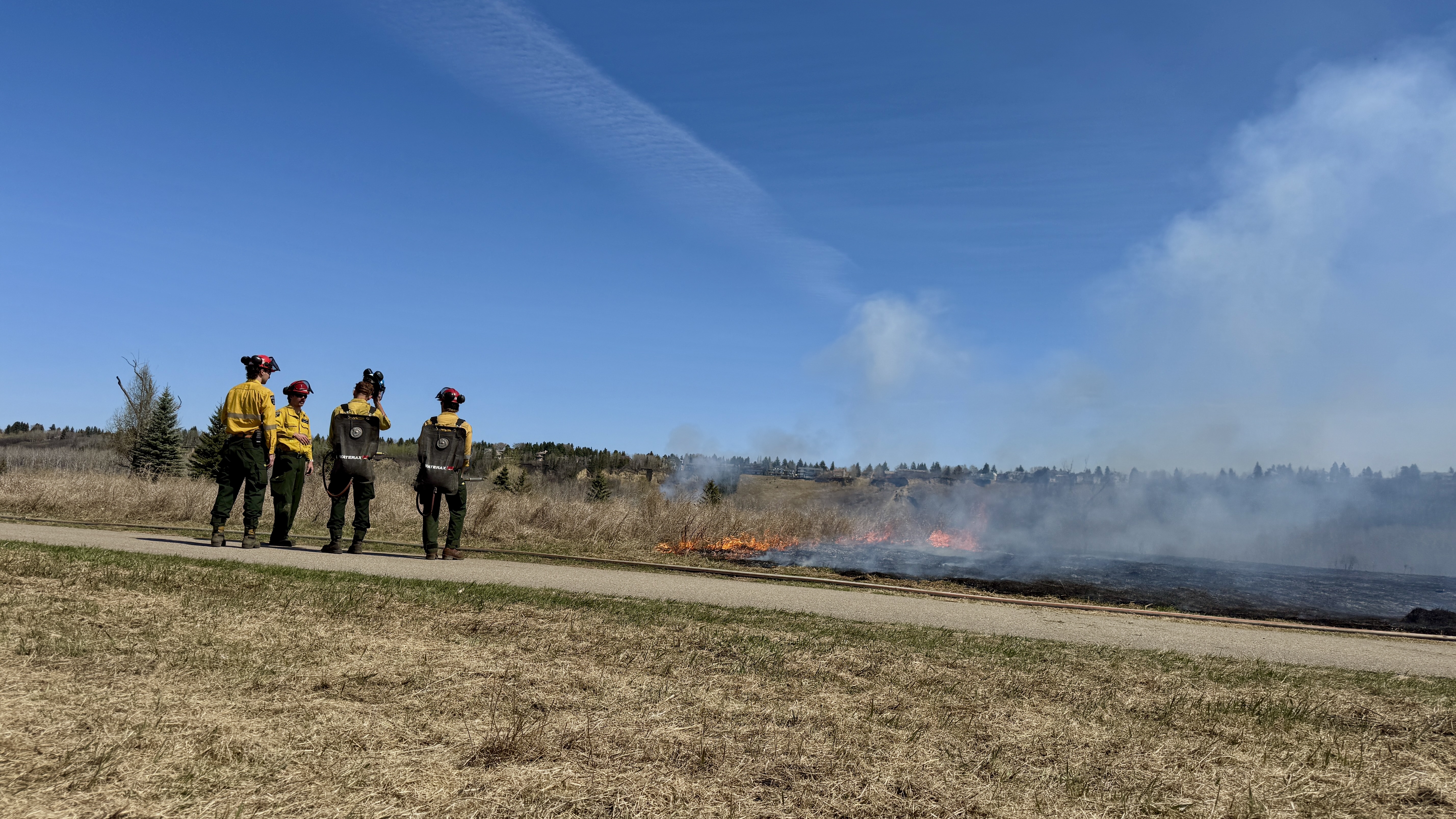 A prescribed burn is conducted in Jan Reimer Park in Edmonton on May 8, 2026.