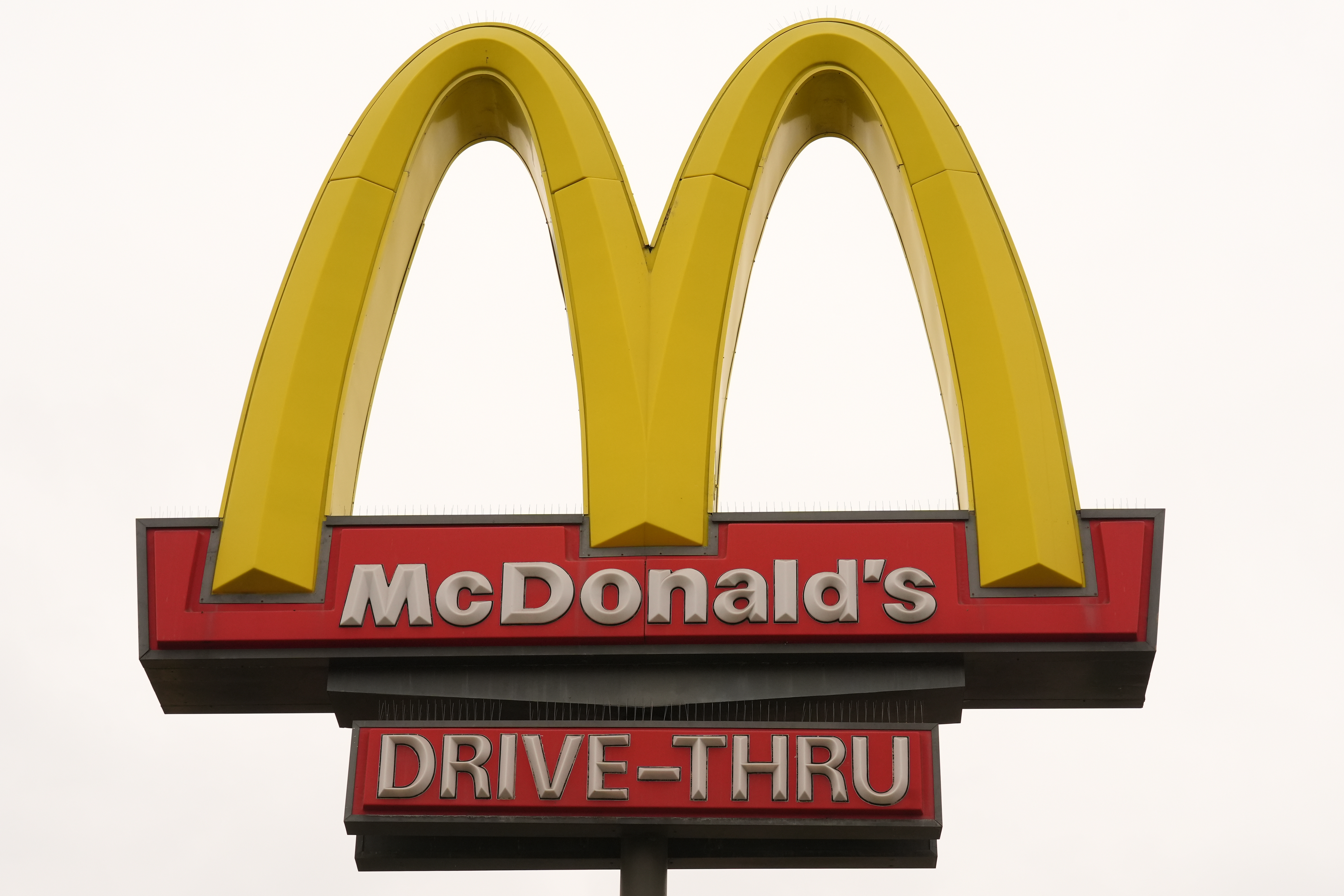 A McDonald's Golden Arch logo is displayed, Tuesday, March 31, 2026, in Los Angeles.
