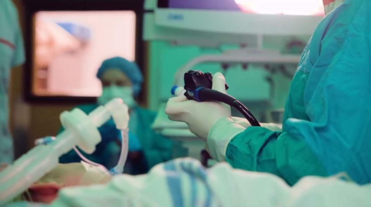 Surgical staff at the Royal Alexandra Hospital performing the endoscopic sleeve gastroplasty (ESG), in which part of a patient’s stomach is stitched up from the inside via a tube down the throat, making the organ smaller without incisions.