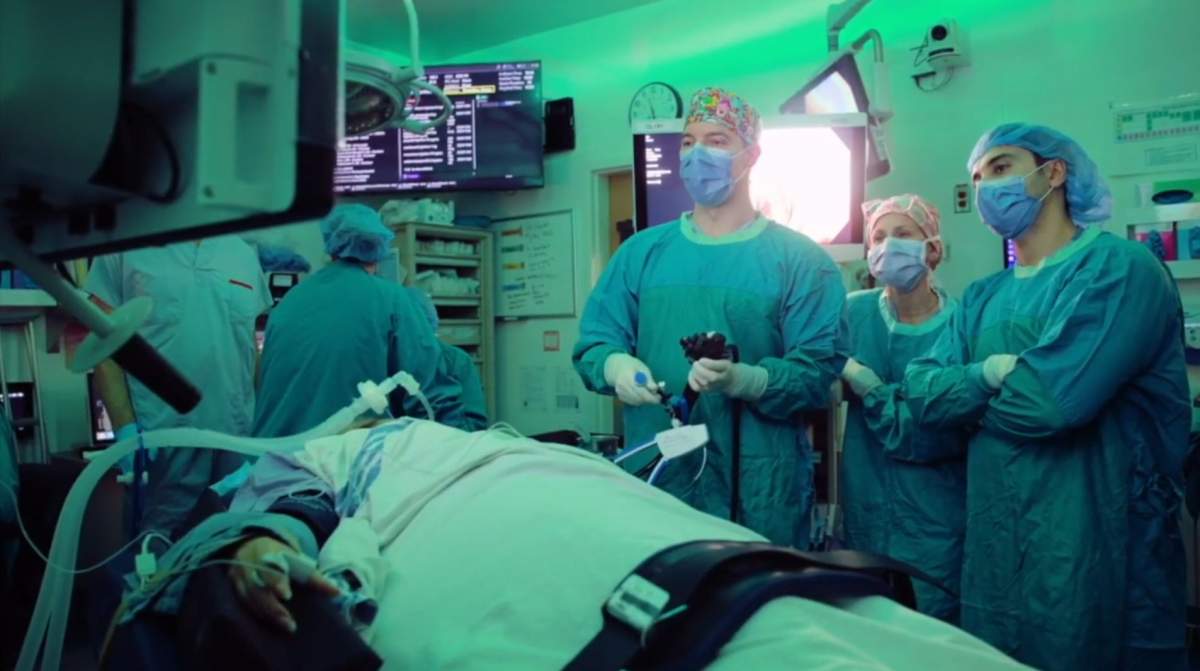 Surgical staff at the Royal Alexandra Hospital performing the endoscopic sleeve gastroplasty (ESG), in which part of a patient’s stomach is stitched up from the inside via a tube down the throat, making the organ smaller without incisions.