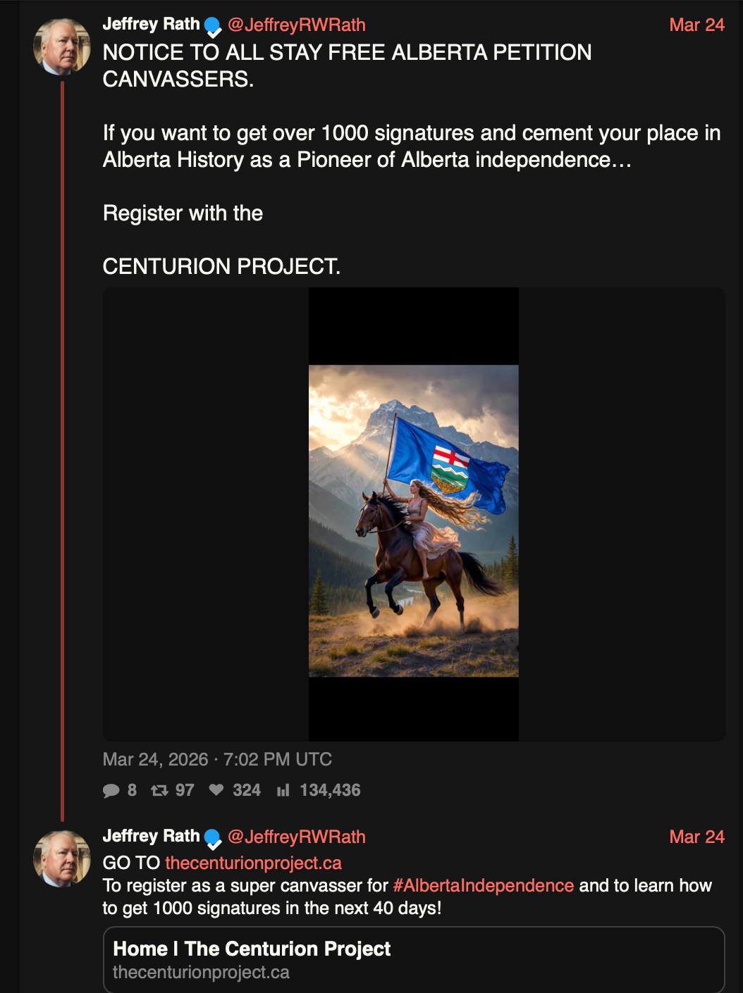A post by Jeffrey Rath as seen on X on March 24, 2026.