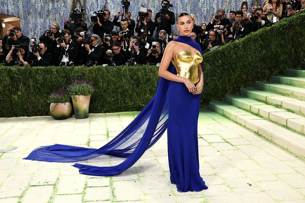 Hailey Bieber attends the 2026 Met Gala celebrating "Costume Art" at the Metropolitan Museum of Art on May 04, 2026 in New York City.