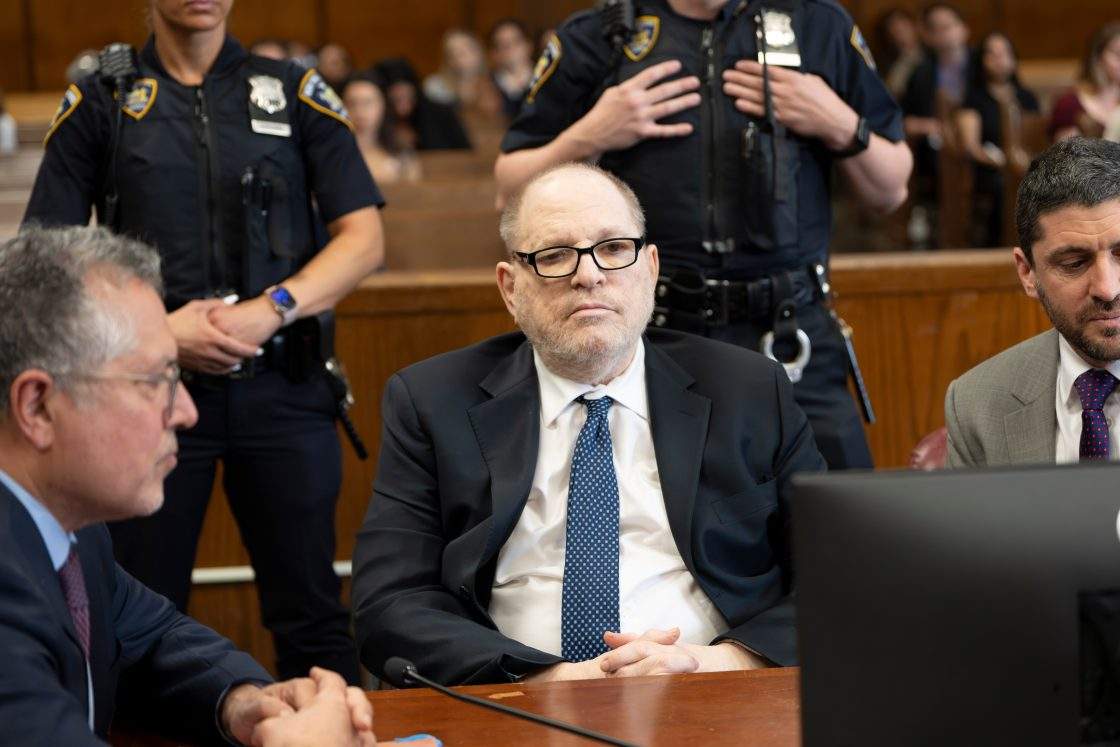 Harvey Weinstein appears in Manhattan criminal court on Friday, May 15, 2026, in New York.