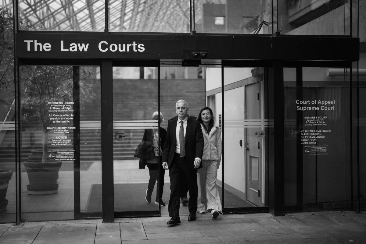 Former RCMP officer William Majcher leaves B.C. Supreme Court in Vancouver, April 22, 2026. THE CANADIAN PRESS/Darryl Dyck