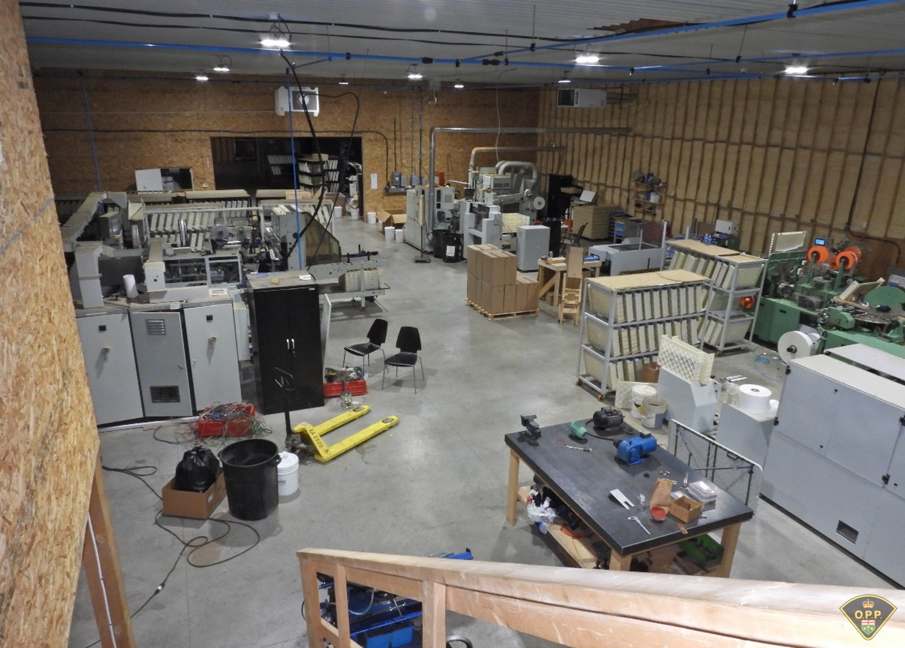 An illegal tobacco manufacturing facility in Six Nations of the Grand River territory.