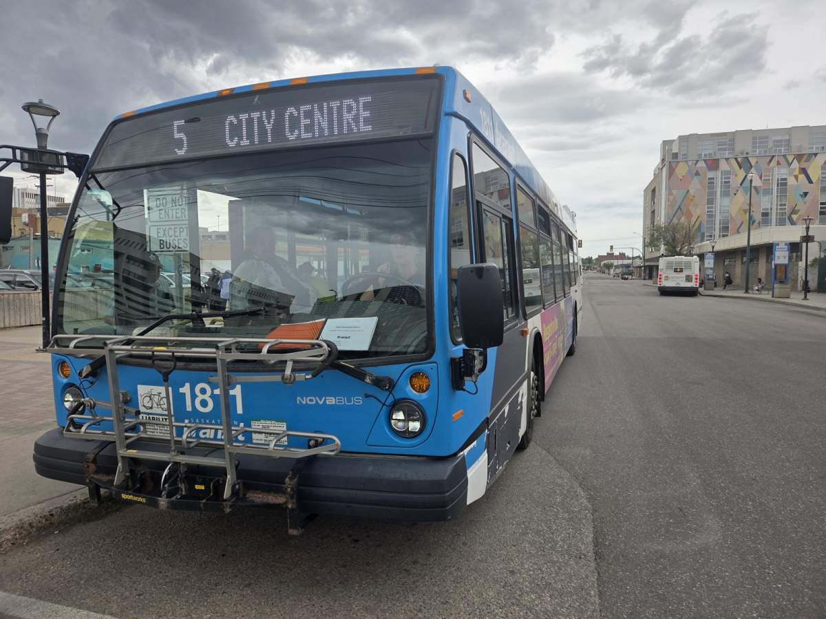 Bus downtown Saskatoon