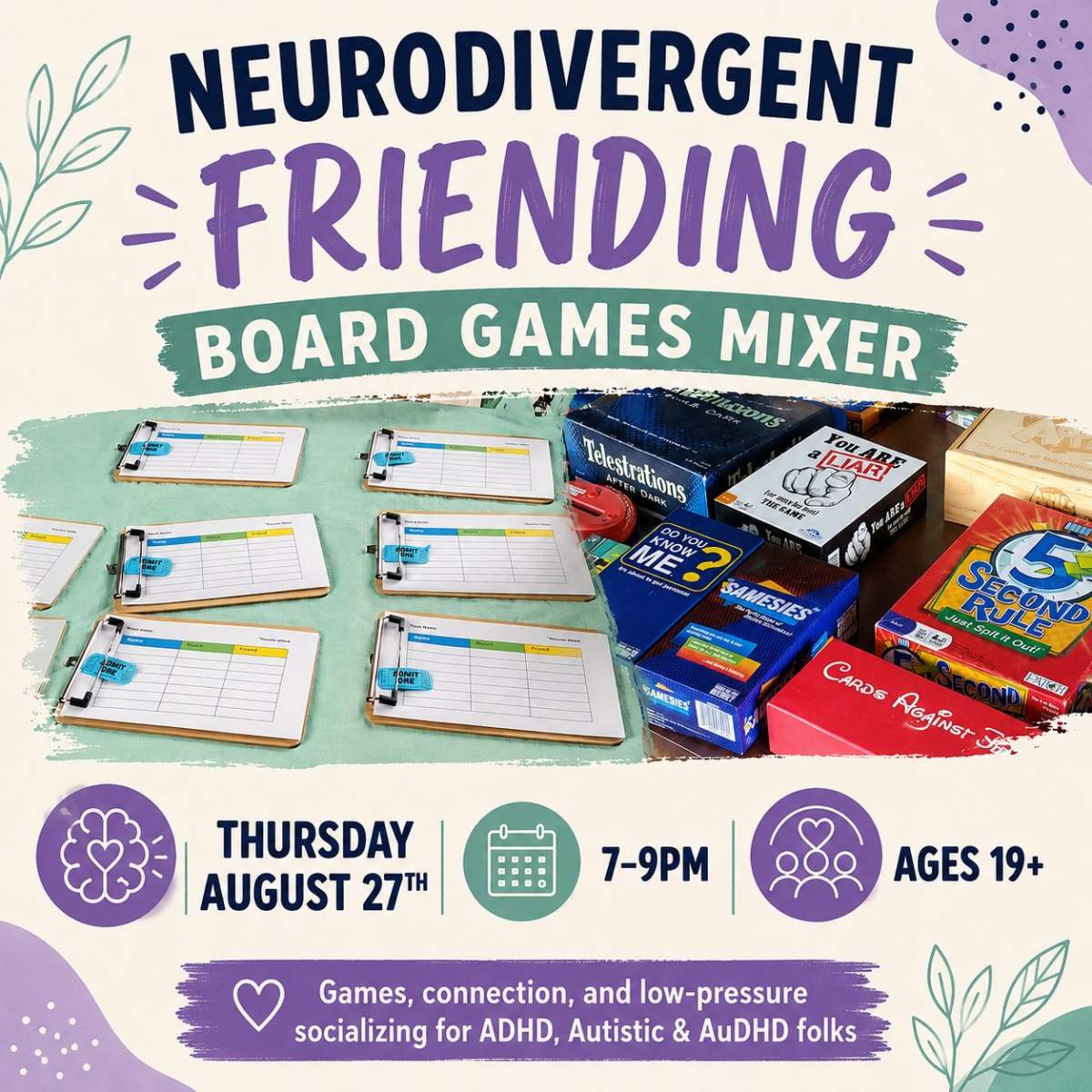 Regina Special Event: Neurodivergent Friending Board Games Mixer - image
