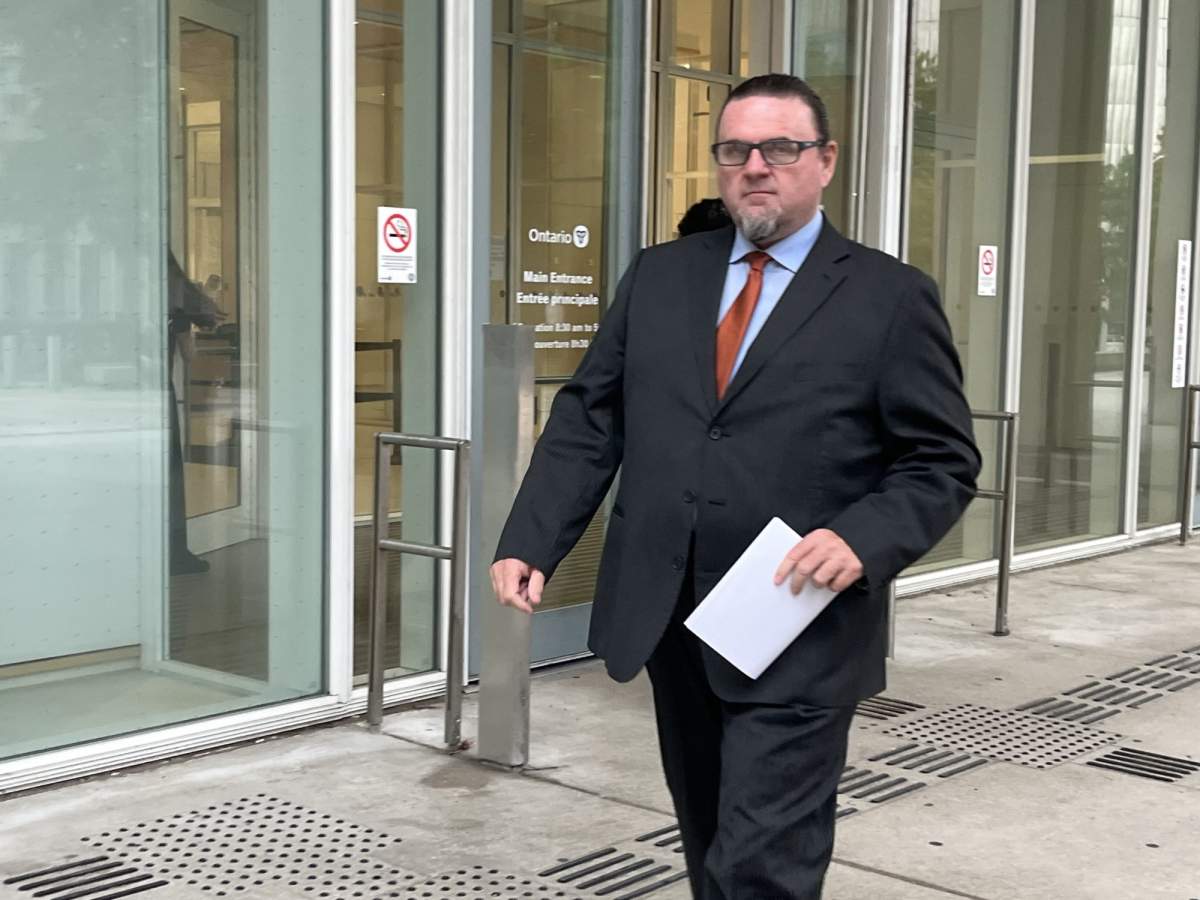 Former Toronto police Const. Derek McCormick leaving court on July 21, 2026.