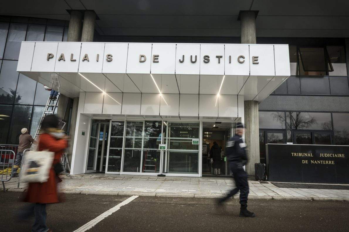 FILE - View of the Nanterre courthouse, Thursday, Jan. 30, 2025 in Nanterre, outside Paris. 