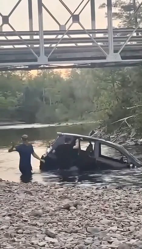 RCMP released stills from the videos that they say show two men purposely driving a vehicle into the Charlo River.