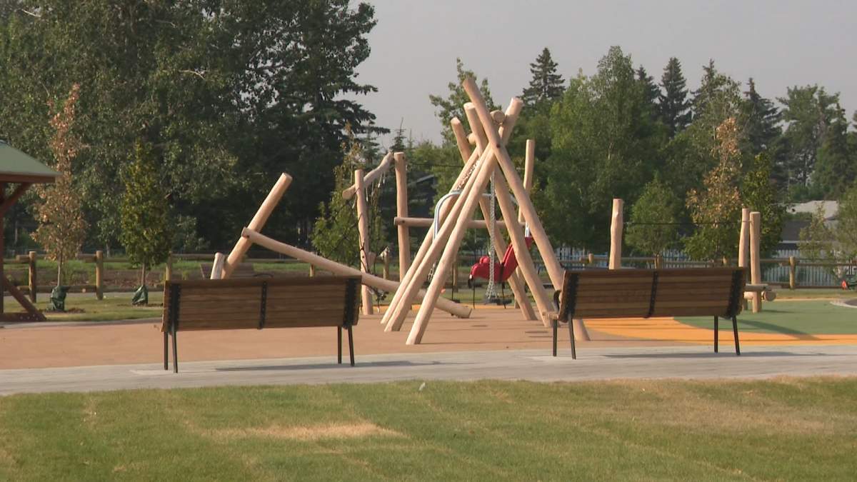 Playground structures have also been included in the new park to help ensure all generations can come together to enjoy the space.