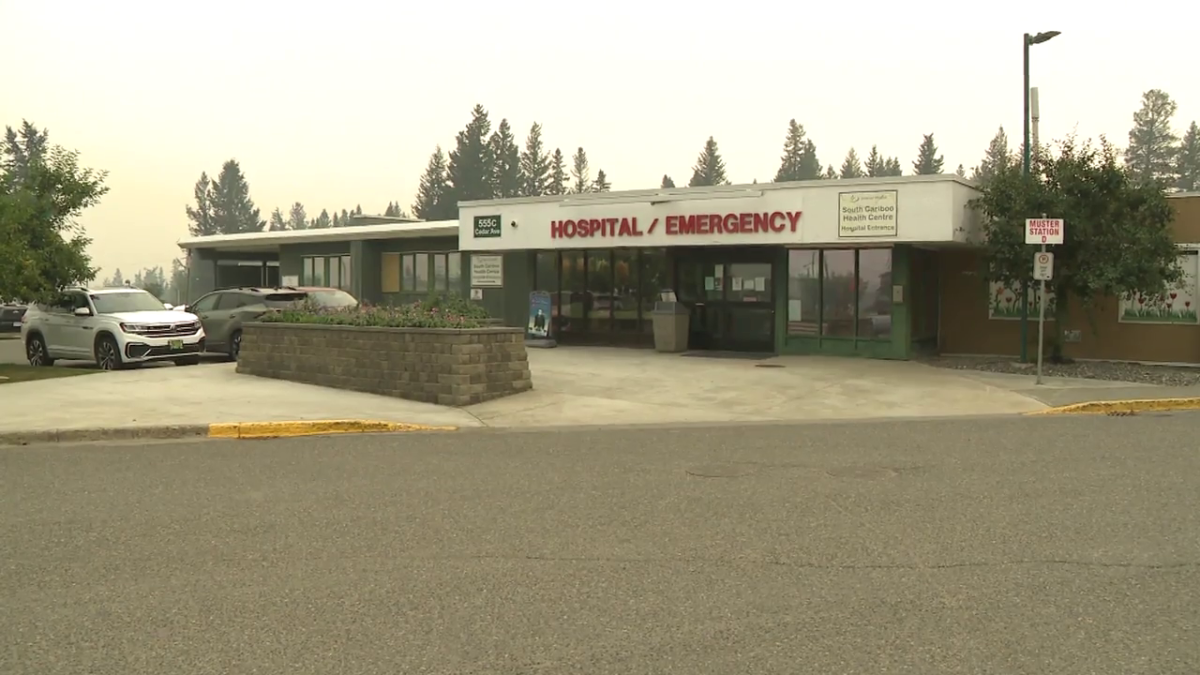 The emergency room at 100 Mile, which is shrouded in wildfire smoke from the nearby fires burning.