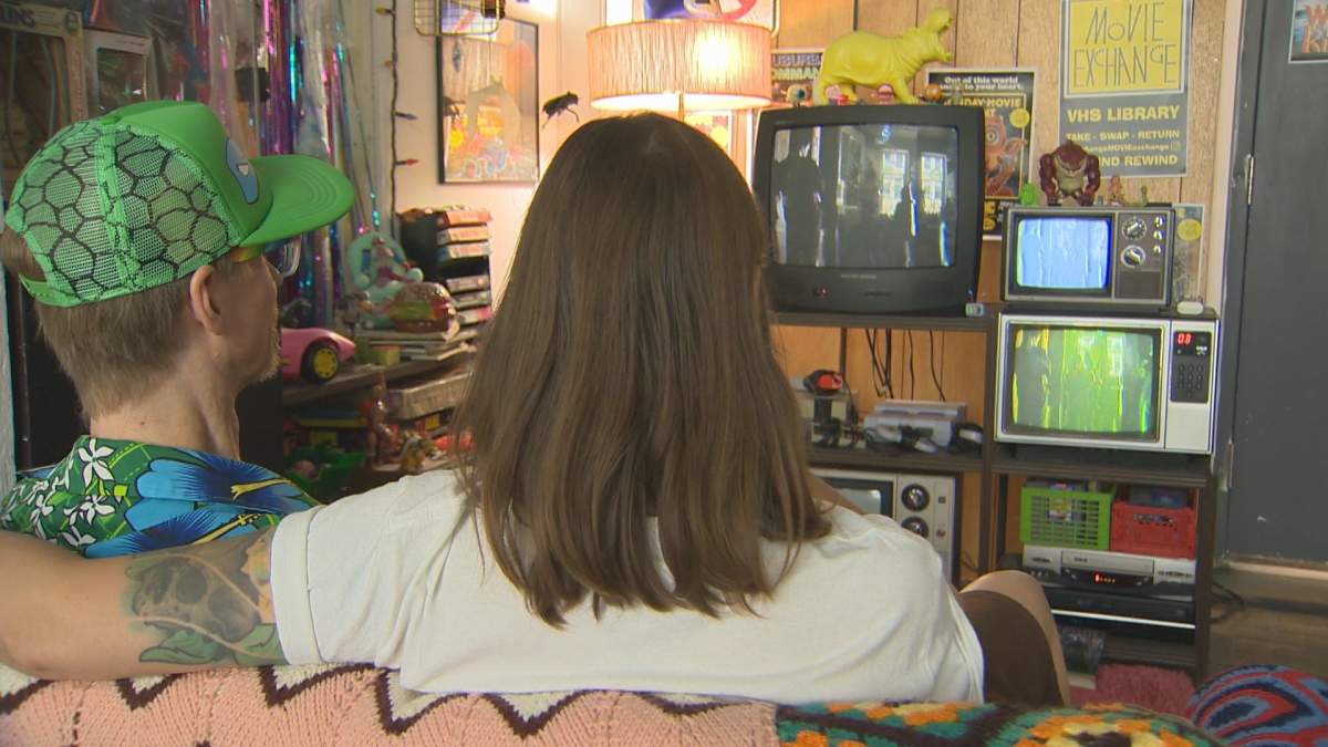 Gubernachuk and Goertz host Monday movie nights in the Exchange District. All the movies are, of course, on VHS.