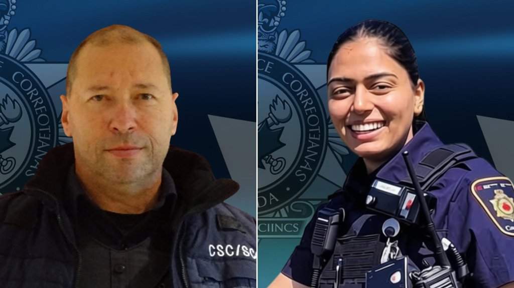 Correctional officers Nicolae Serban, left, and Ramandeep Kaur Maan of Edmonton Institution for Women.