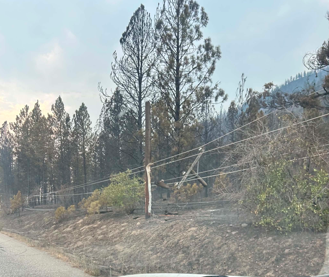 Destruction from the Bradley Creek wildfire.