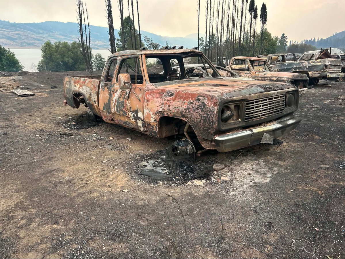 Destruction from the Bradley Creek wildfire.